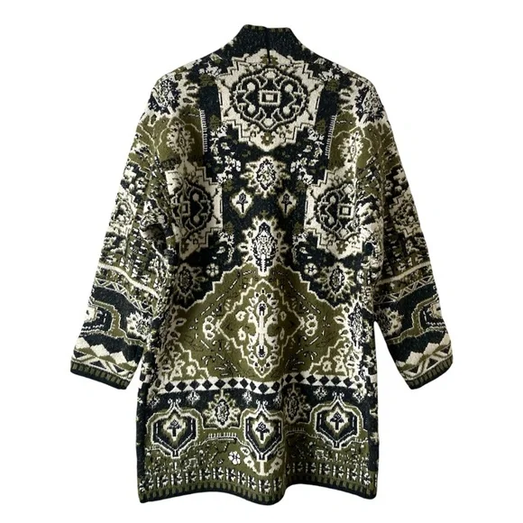 Vertigo Women’s Open-Front Longline Bohemian Coatigan Coat Cardigan Size Medium - Picture 3 of 7